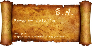 Berauer Ariella névjegykártya
